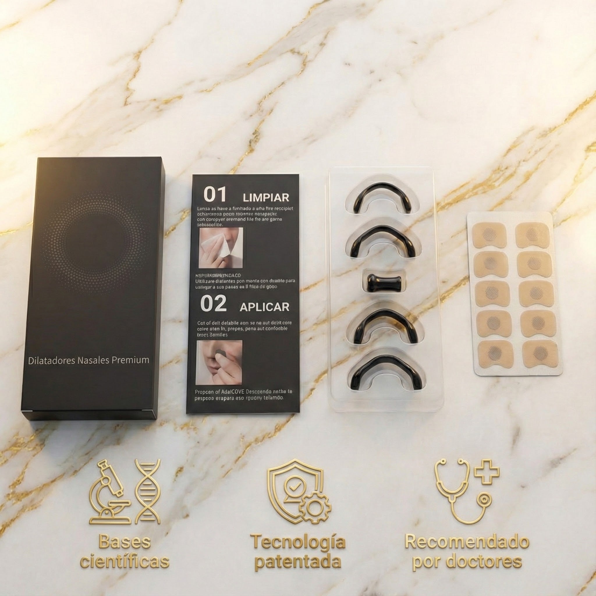 OpenLIV™ - Tiras Nasales Ergonómicas para Respiración Óptima (4 Tamaños)